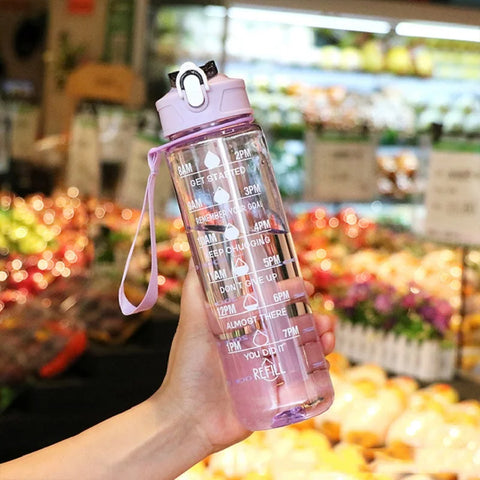 Botella con recordatorio para hidratación